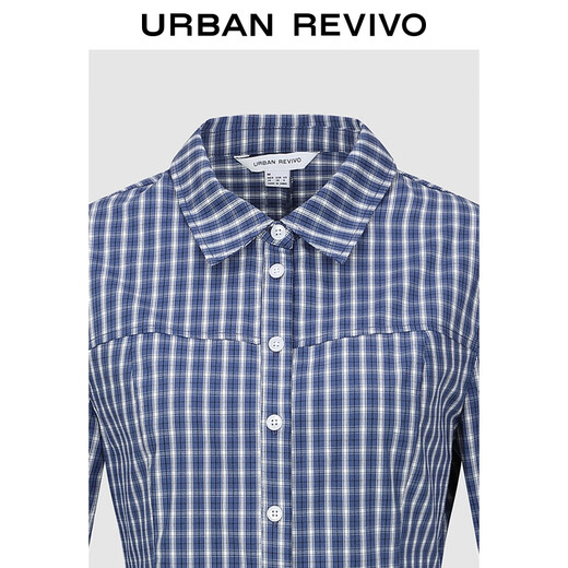 UR2025 new winter women's casual contrasting plaid lapel cardigan shirt UYY250108