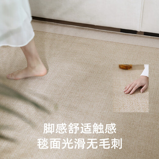 宜·家品牌同款客厅地毯2025新款夏季轻奢感冰丝凉席榻榻米地垫房 四季款-宜沐15780 150cm*200cm 【防刮耐磨】
