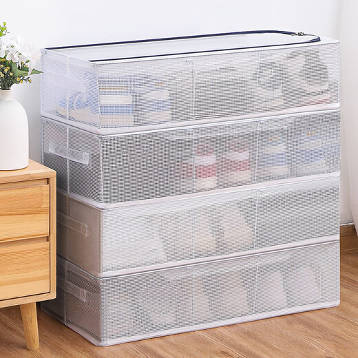 JD Logistics installation-free shoe box storage box thickened dust-proof transparent shoe cabinet artifact storage box folding shoe rack 2 large size 60*30*16cm