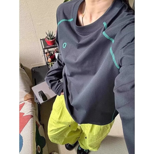 Mo Xiaodao long-sleeved T-shirt men's autumn new contrasting color splicing quick-drying outdoor sports running and cycling clothing bottoming shirt top for women purple L recommended 100-120Jin Jin equals 0.5 kg