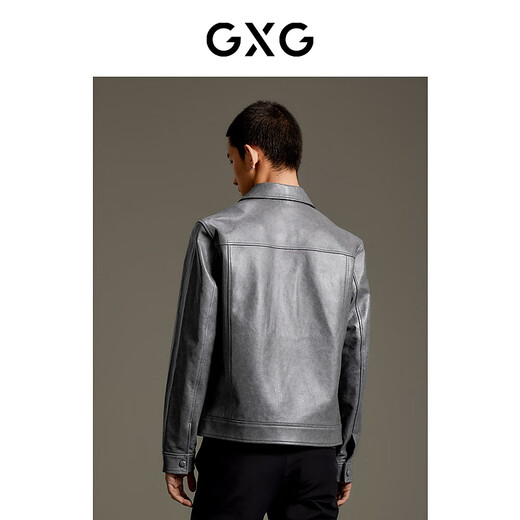 GXG男装 商场同款舒适绵羊皮皮衣外套 2023年秋季新款GEX11214383 灰色 L