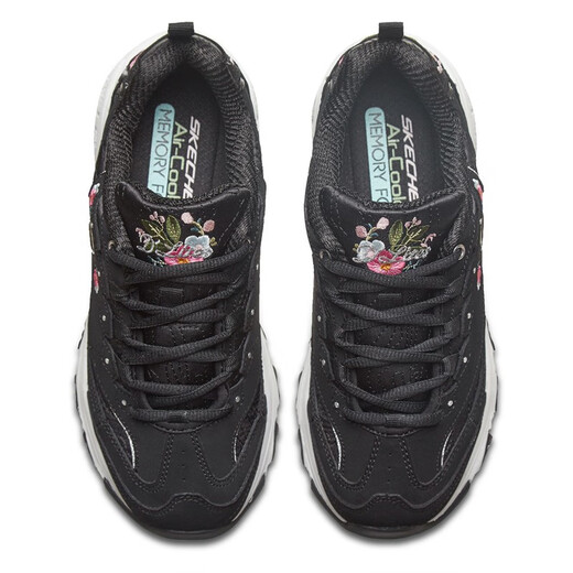 Skechers [Skechers]Skechers Skechers Women's D LITES series fashion strap sneakers 11977-BLK 35