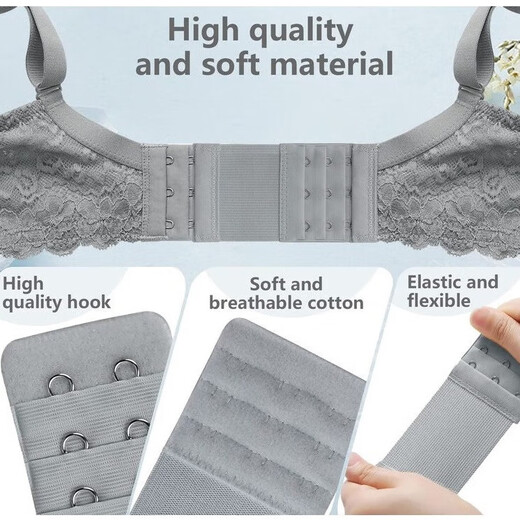 Underwear extension buckle elastic elastic bra adjustment lengthened underwear back buckle bra extension buckle three rows three buckles 12PCS black skin white apricot 1 each pearlescent bag