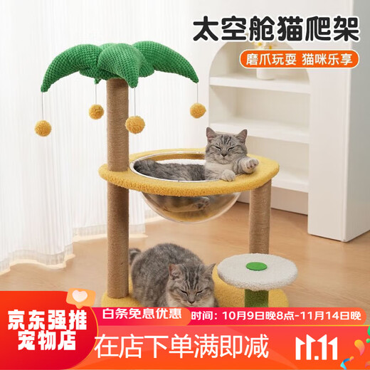 IXJSN large cat climbing frame, small, non-occupying cat shelf, cat nest, cat tree, integrated cat scratching post, kitten toys and supplies. Collect and follow to receive cat digestive mint. 2 packs of replaceable sisal posts. Supplied with long connecting screws.