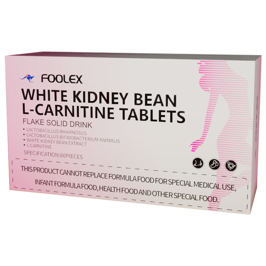 FOOLEX Australian White Kidney Bean L-Carnitine Tablets for Men and Women's Sports Day and Night Fitness Resistant Candy Burn the Belly and Calf 60 Tablets