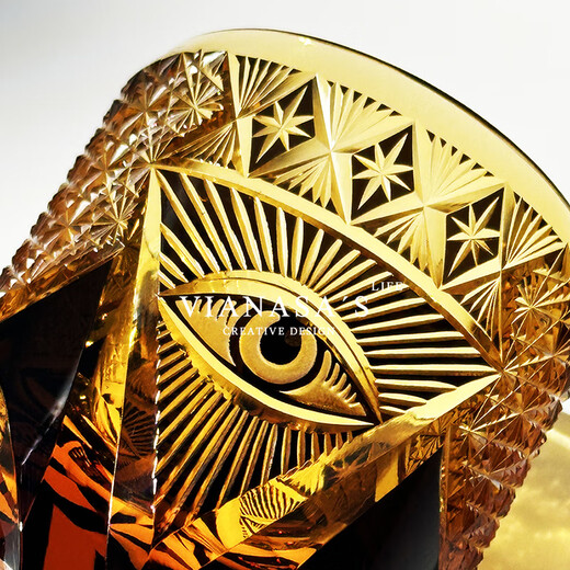 VIANASA S New God's Eye Edo Kiriko Cup Personalized Retro Whiskey Crystal Wine Glass God's Eye Kiriko Cup Gift Box