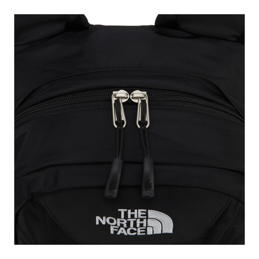 北面（The North Face）品牌徽标拉链开合尼龙双肩包中号男女同款情侣款黑色 黑色