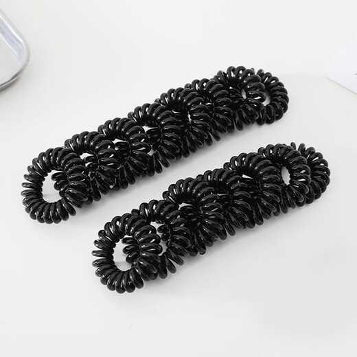 Jiaoxuefei telephone cord hair ties small size 20 black rubber bands for hair high elastic hair ties hair rope headband