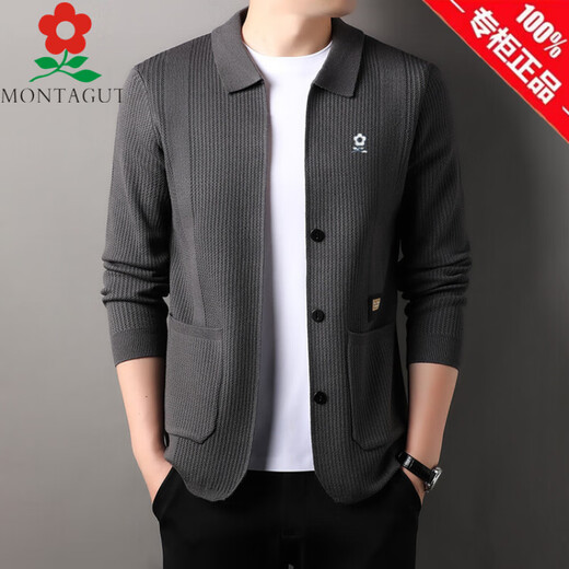Mengtejiao Strick-Pullover-Strickjacke für Herren-Strickjacke Herbst und Winter neuer Herrenjacke Top Trend Black M 165 Vorschläge (90-110jin [Jin gleich 0,5 kg])