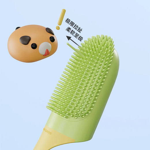 Pet Toothbrush Finger Toothbrush with Handle Soft Teeth Cleaning Brush Convenient Oral Cleaning Tool for Dogs and Cats Pet Toothbrush - Yellow - 1 Piece