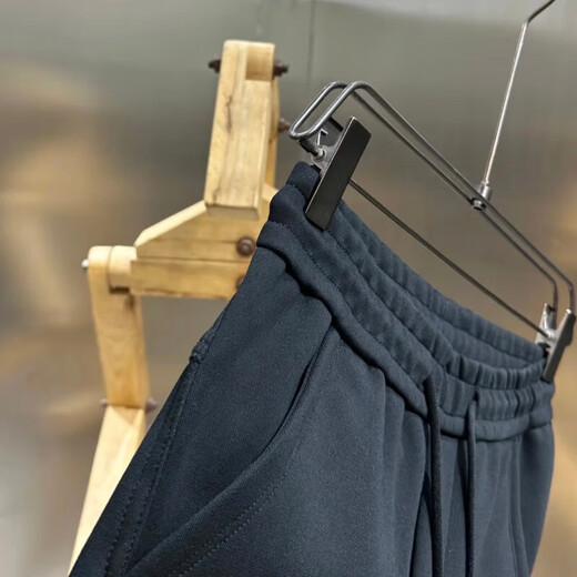 Autumn and winter sweatpants men's high-end light luxury plus velvet thickened small feet sweatpants knitted versatile stretch embroidered harem pants black XL (recommended 130-145Jin Jin equals 0.5kg)