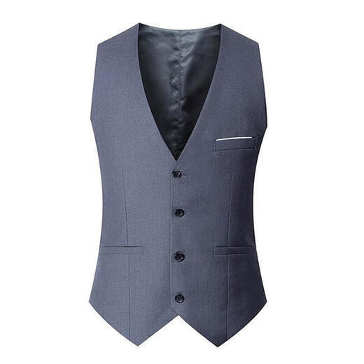ZoScheck Korean version jacket suit men's vest men's horse clip slim and handsome business casual professional groomsman formal wear black XL