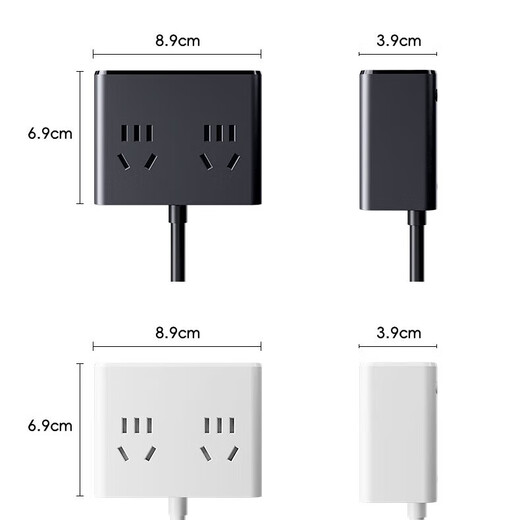 JD Logistics Original N6 Desktop-Ladestation, Steckerleiste, USB-Buchse, Steckerleiste, Multi-Port-Schnellladegerät, Multifunktions-Steckdosenleiste, tragbare Zauberbox, reinweiß, 4 Steckplätze + 2 USB + 1 Typ C, 0,8 Meter
