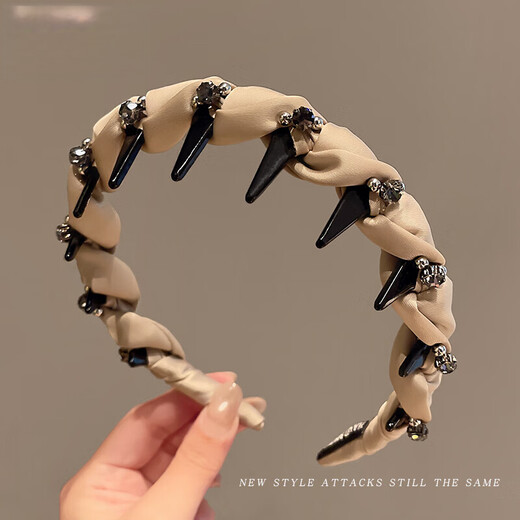 BARY REEF high cranium rhinestone headband women's 2025 new face wash special headband daily wear hair band pressure hairpin headwear black rhinestone headband