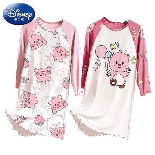迪士尼（Disney）儿童睡衣2025新款春秋季莫代尔大童女童睡裙长袖亲子家居服小女孩 2M--ST-12188 均码 18码(150-155）cm