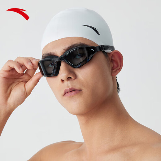 ANTA Water Eyes Swimming Goggles Winter Comfortable HD Flat Lenses Waterproof Swimming Anti-fog Coated Glasses Black 2792-1