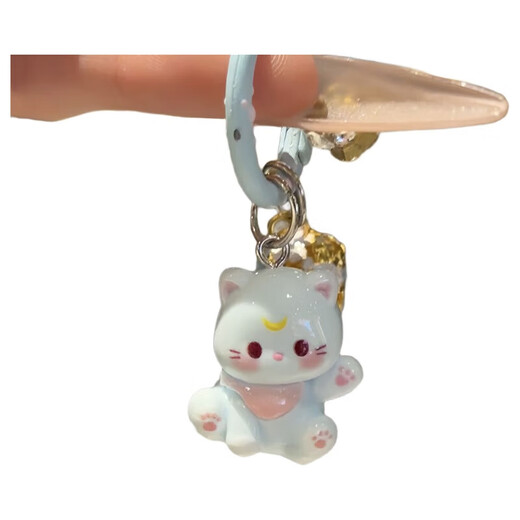 NUEVO estilo Cat Cartoon Keychain Student Schoolbag de chicas colgantes Lindo accesorios de bolsas de bolsas Best Friend Beates de dibujos animados de gato pequeño - White [1]