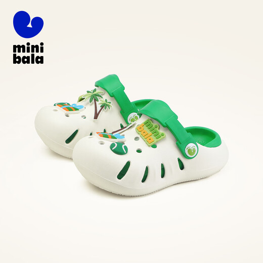 Minibala children's slippers for summer outerwear 2025 new boys and girls slippers for small and medium-sized children, white and red tones