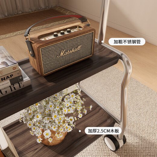 ProPre TV Mobile Stand 32-100 inches Universal TV Floor Stand Movable Stainless Steel/Wood Grain Wheels Living Room Bedroom TV Hanging Stand TV Stand 32-75 Inches Selected Stainless Steel/Double-Layer Storage Rack