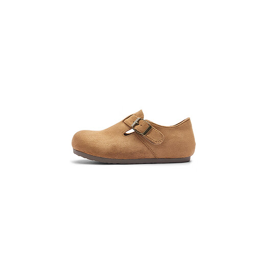 Balabala children's shoes, girls' Birkenstock shoes, 2025 new spring and autumn princess shoes, trendy soft-soled shoes, retro fashion, beige 50001 27 (foot length 16.3-16.7/inner length 17.7)