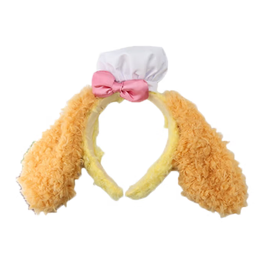Bo Naling Headband Cute Hat Puppy Ears Plush Headband Women's Face Wash Headband Photo Amusement Park Play Hair Accessory Chef Puppy Headband