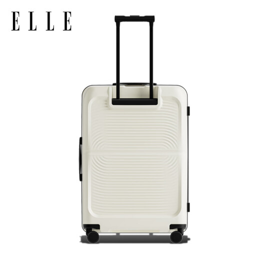 ELLE行李箱女拉杆箱男旅行箱商务学生密码箱 白色 24英寸 需托运