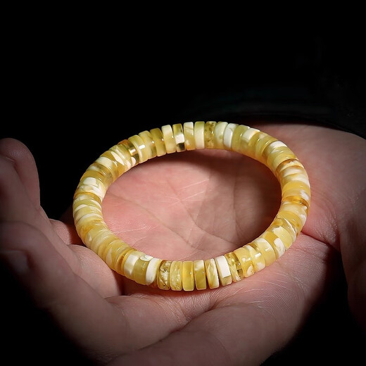 Hongchen Liuxi natural Russian material full of honey demon flower white beeswax pill beads bracelet gold twisted honey single circle raw ore bracelet with certificate about 8.5*4.5mm Dida certificate 004944 full honey