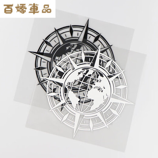 World map compass earth sticker window reflective decoration 12108 KH12108 Map world compass earth reverse