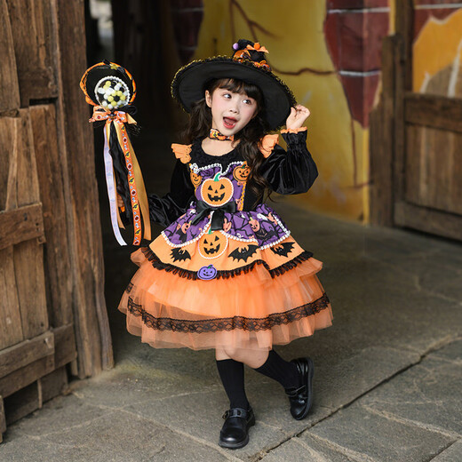 G.duck Little Yellow Duck Official Children's Lolita Style Dress Little Girl Halloween Pumpkin Princess Tutu Skirt 2025 Official Pumpkin Skirt Flagship 100 cm