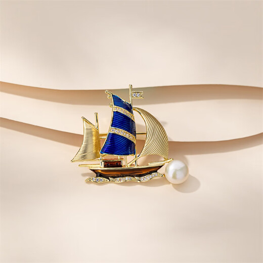 Yalundi sailing brooch, high-end, exquisite and fashionable women's high-end corsage brooch, design niche suit birthday gift