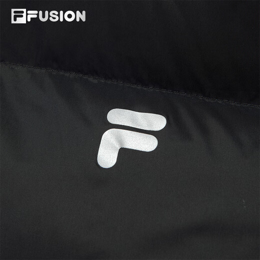 FILA FUSION Fila trendy brand down jacket for women 2025 winter new casual loose warm hooded jacket, black-BK M 165/84A/M