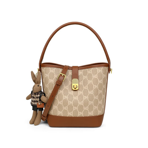 CALVIAKRIM2025 new four-season bucket bag crossbody bag bags high-end feel hand-held shoulder work commuting lightweight women's bag brown