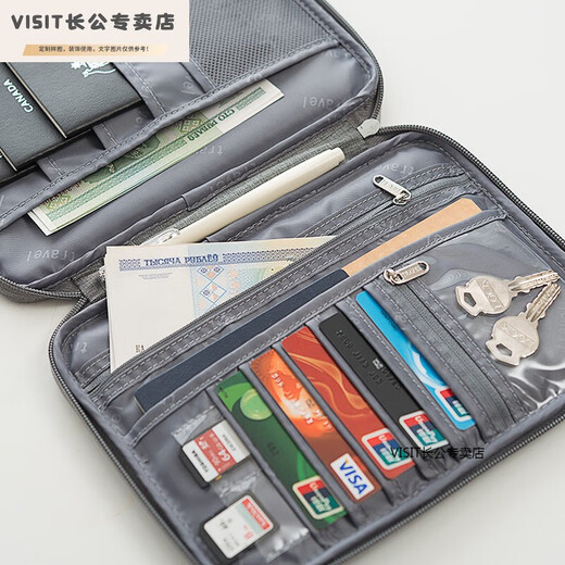 Package de stockage de documents de voyage portable pour pairs, Clip de billette multifonctionnel Case de protection des passeports