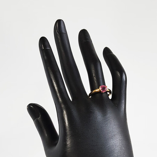 Second-hand 99 new, still polite 18k rose gold ring set with opal crystal spinel morganite tanzanite single ring for women one item one certificate gift to girlfriend and wife natural about 1.26 carat (velvet luster) spinel ring