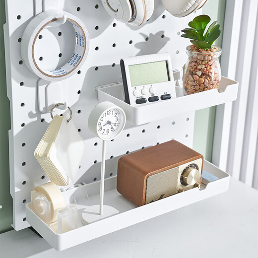 Runde Loch -Loch -Plattenzubehör 3 cm Lochabstand Wand Hanging Rack Teile anzeigen Dekorative Haken -Aufbewahrungsbox Clip 9926 Long Board 33*51