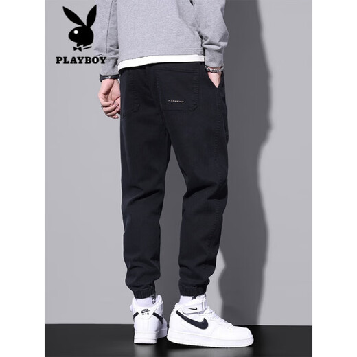 Playboy (PLAYBOY) 2025 Spring and Autumn New Men's Body Sleeps Teen All-Match Leisure Pants Fashion Daily Student Leisure Pants Gray 9859 M