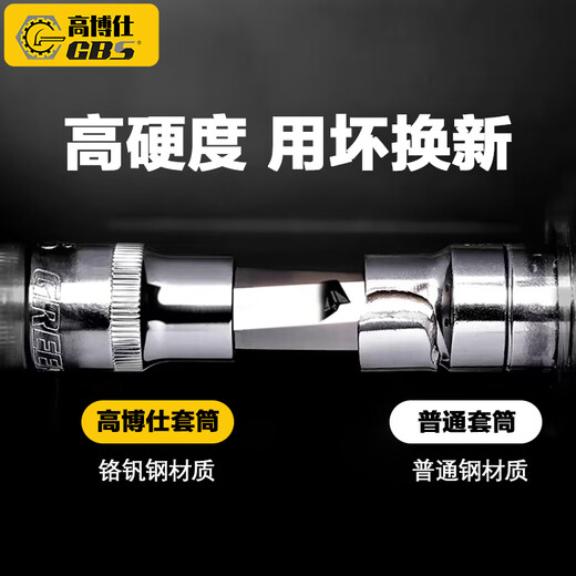 高博仕汽车维修工具套装手动套筒多功大全万能小飞棘轮扳手家用五金全套 【工业款】1/4小飞46件套
