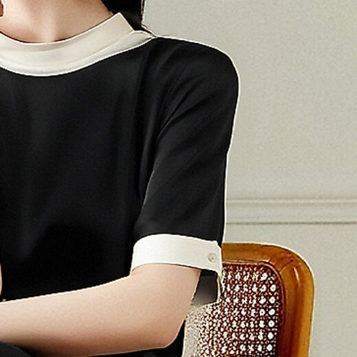 OLJ high-end brand silk dress for women 2025 summer new French elegant slim retro mulberry silk skirt Black M 90-110Jin [Jin equals 0.5 kg]
