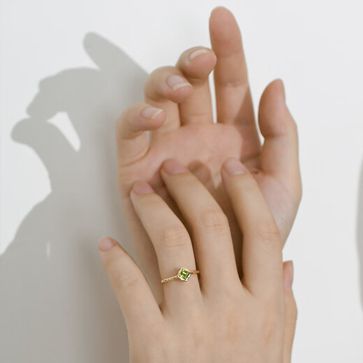 Shengbei French high-end 10K gold olive gem ring female niche design gift for girlfriend Customized ring pre-sale Pre-sale about 5-8 days