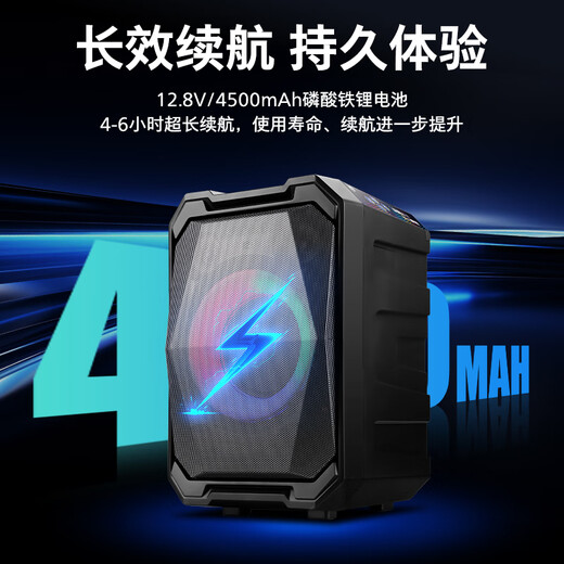 Philips (PHILIPS) square dance audio outdoor stage high-power mobile portable trolley speaker wireless Bluetooth high-volume karaoke amplification with dual microphone SD308