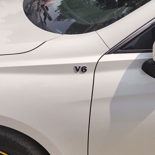 Litian Automobile Modified 4WD Car Sticker Full-time Four-wheel drive Large Displacement AWD Off-Road V6 Side Mark V844 Metal Car Boost Full-time Four-wheel drive Black