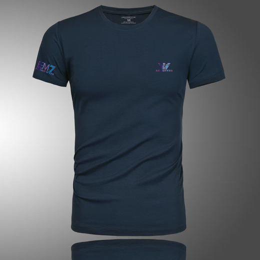 ARMANIBR Armani new summer style men's ice silk breathable short-sleeved T-shirt large size European and American slim print AM756 white M 90-120Jin [Jin equals 0.5 kg]