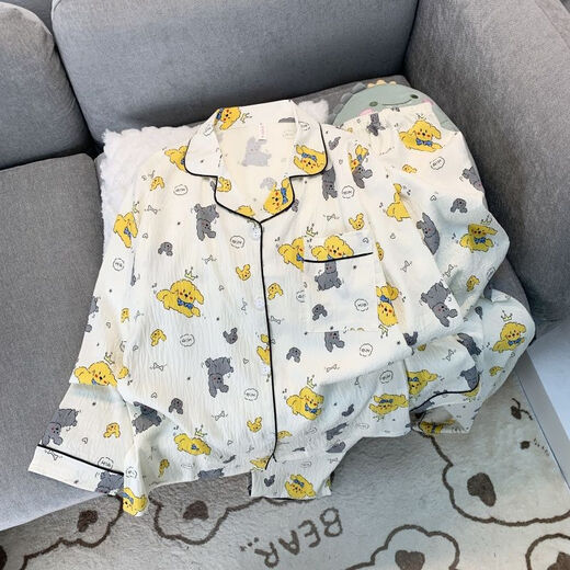 S.SOFEA Cloud Coder Pajamas El traje de gato de manga larga para mujeres se puede usar fuera de ropa para el hogar 826#Love Cat 170 m