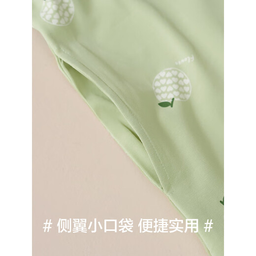 Hengyuanxiang (HYX) nightgown for summer women's cotton short-sleeved cute cartoon pajamas for women in summer loose and breathable women's home clothes 15604 M 160__(90-110Jin[Jin equals 0.5 kg])