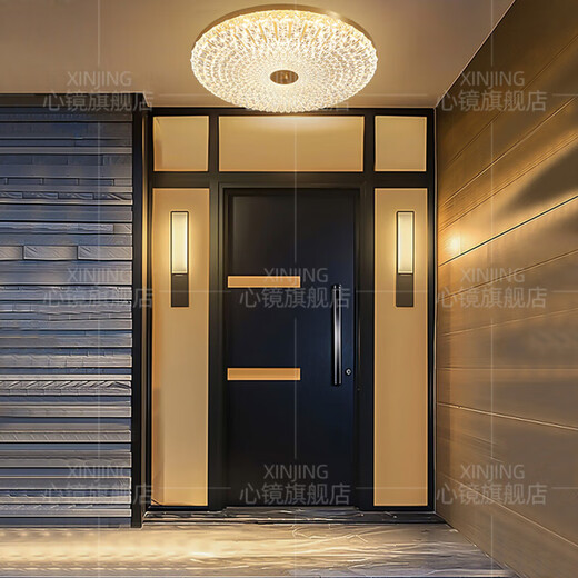 All copper outdoor ceiling light villa gate front light outdoor aisle balcony light mosquito-proof courtyard light X3893-500/square