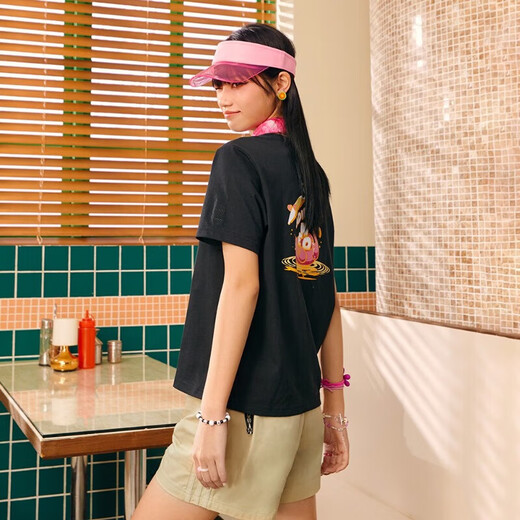 阿迪达斯（adidas）NEO短袖女装2025夏季健身训练运动服休闲透气圆领T恤半袖 IP3878黑色 110 M 推荐-120斤
