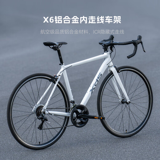 Xidesheng (XDS) Vélo de route Bicycle adulte adolescent adolescent Cycling Sports Transportation Bicycle RC200 / Version standard Gray blanc 510 mm (170-180 cm)