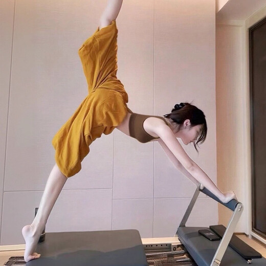 Double Show 2025 Super Hot Yoga Pants Can Be Weared Outside Pilates Training Suit Yellow Dance Beautiful Loose Fitness Wear Trousers Ginger Pants - One Size S 90-100