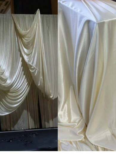 Fantasy pearlescent beige cream champagne Korean wedding bright satin satin wedding background party tablecloth pearl white