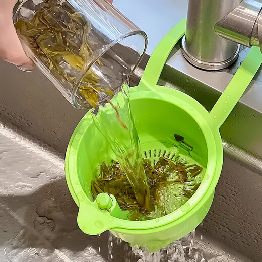 FGFN German hangable sink drain basket push-type hanging basket kitchen creative multi-functional filter storage rack water yellow + white 2 pieces press the bottom cover without dirtying your hands